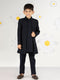 Boy's' Navy Blue Open Indowestern Set